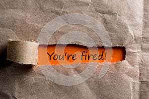 You`re Fired Concepts - uncover envelope with notice of termination or dismissal