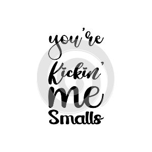 you\'re kickin me smalls black lettering quote