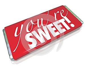 You're Sweet Words Red Candy Bar Wrapper