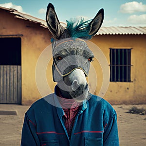 You are stupid concept image man with donkey face