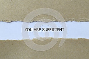 you are sufficient on white paper photo