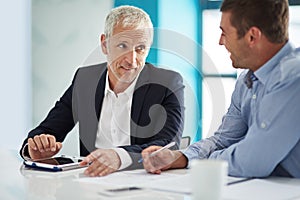 Are you sure youre ready. two businesspeople having a discussion in a corporate office.