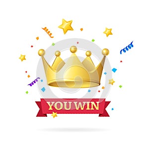 You Win Success Achievement Concept. Vector