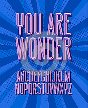 You are wonder Super Hero 3D vintage letters