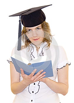 Yound student reading a book