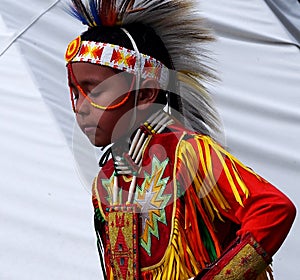 Young Aboriginal Boy With Headdress