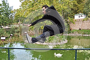 A young acrobatic dancer
