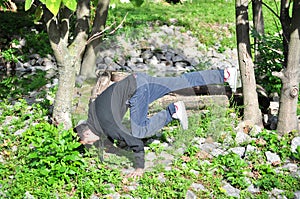 A young acrobatic dancer