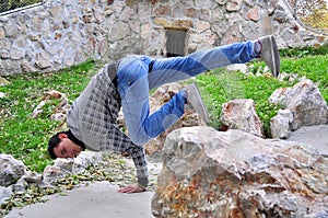 A young acrobatic dancer