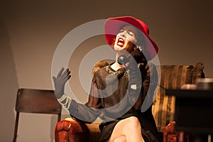 actress acting on stage photo