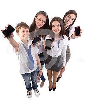 Young adult with mobile phones