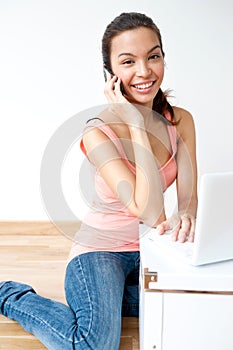 Young Adult Using Laptop