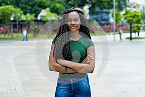 Young adult woman from Africa with amazing hairstyle