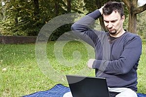 Young Adult Working Outdoors