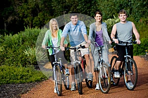 Young Adults on Bikes