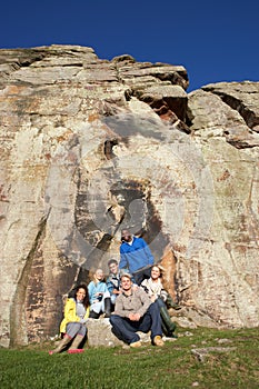 Young adults on country walk
