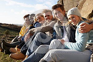 Young adults in countryside photo