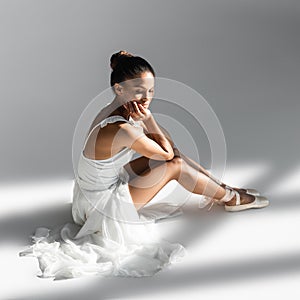 Young african american ballerina isolated on
