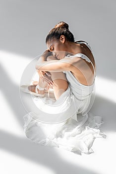 Young african american ballerina isolated on