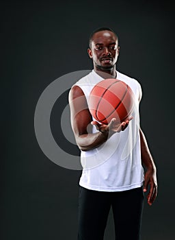 Young african american basketball player