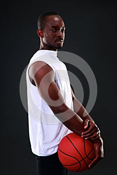 Young african american basketball player