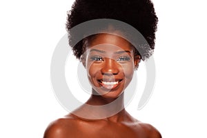 Young African American Beauty Model with Happy Smile