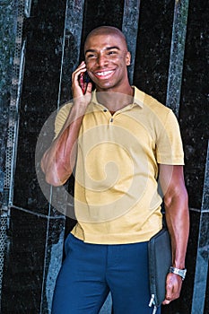 Young African American Business Man traveling, working in New York