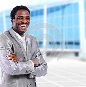 Young african american businessman in office
