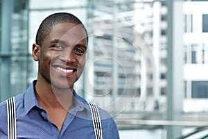 Young african american businessman smiling