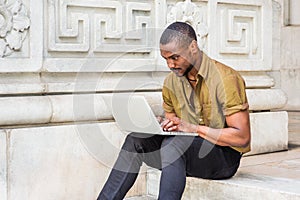 Young African American College Student studying in New York City