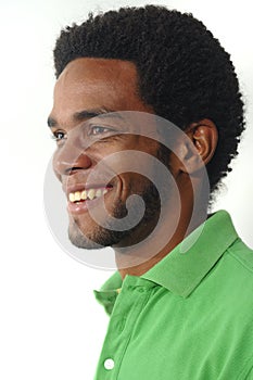 Young african american man smiling