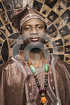 Young African American Man in Traditional African