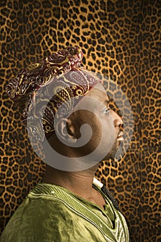 Young African American Man in Traditional African