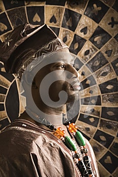Young African American Man in Traditional African
