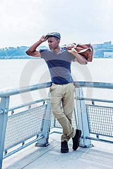 Young African American Man traveling in New York