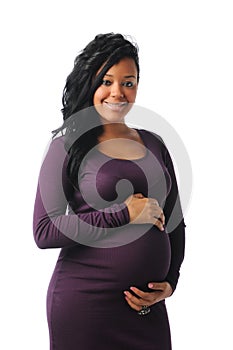 Young African American pregnant