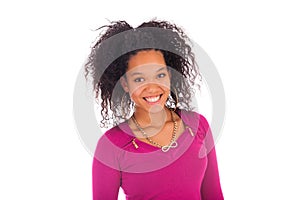 Young african american woman with long hair