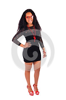 Young african american woman with long hair