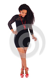 Young african american woman with long hair