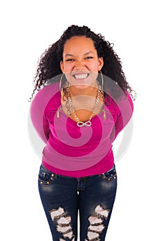 Young african american woman with long hair