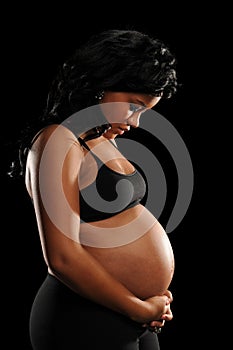 Young African American Woman Pregnant photo