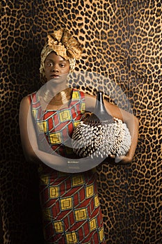 Young African American Woman in Traditional Africa