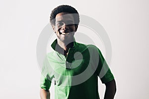 Young african hispanic man smiling