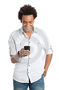 Young African Man With Cell Phone