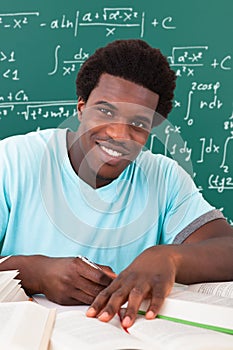 Young african man studying in university