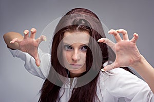 Young aggressive woman