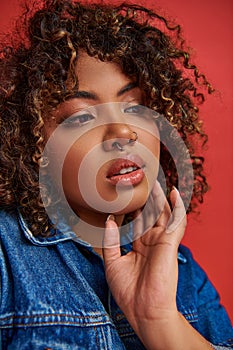 young appealing african american woman in photo