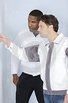 Young apprentice painter in professional training