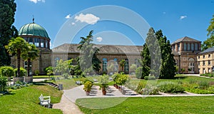 The young art gallery in the botanical garden next to the palace. Karlsruhe, Baden Wuerttemberg, Germany, Europe