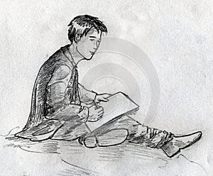 Young artist sketch